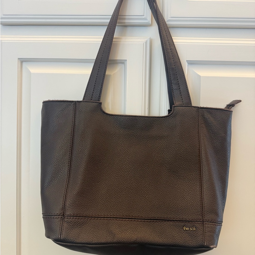 The Sak Black Leather Tote Bag